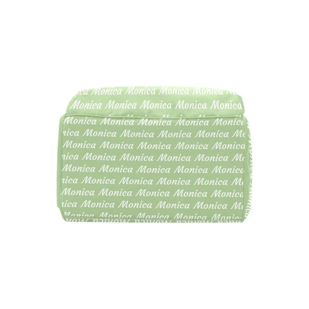Avocado Green Love Diaper Bags Custom Name Travel Casual Hiking Camping Daypack Nappy for Women Men Mum