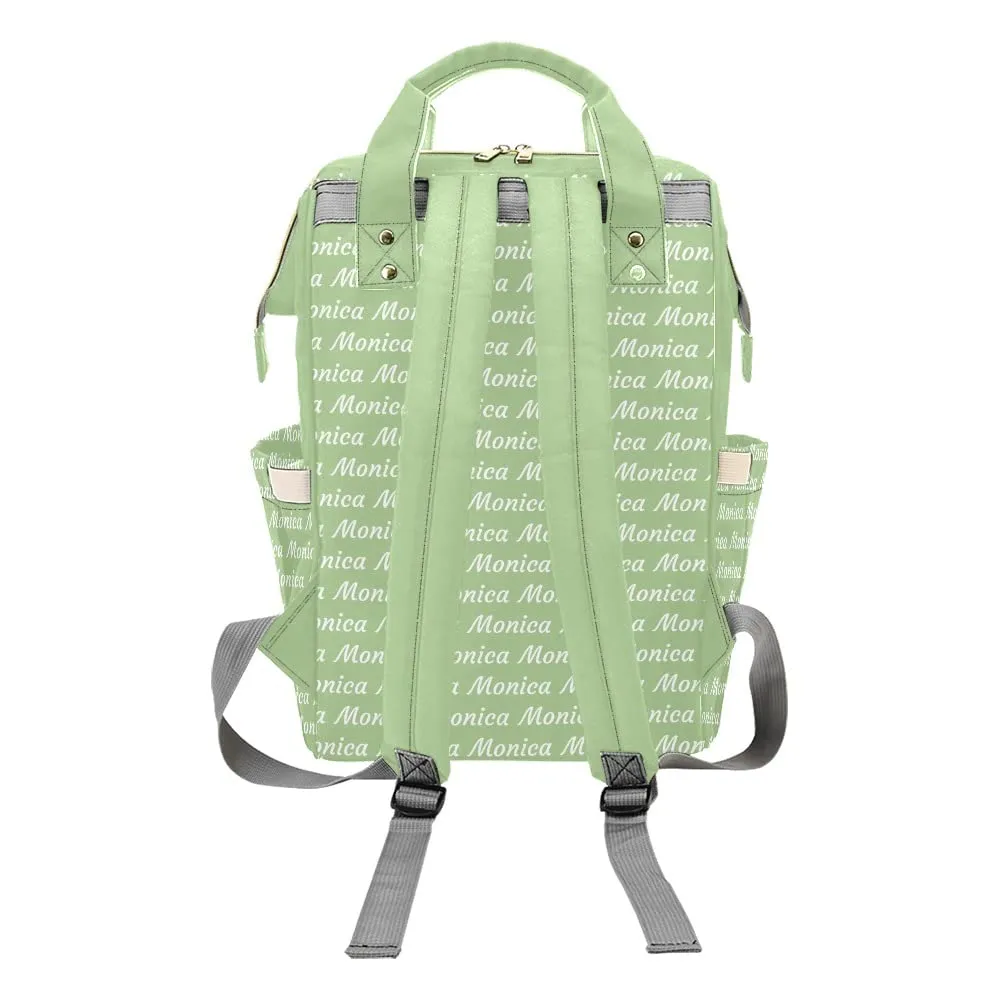 Avocado Green Love Diaper Bags Custom Name Travel Casual Hiking Camping Daypack Nappy for Women Men Mum