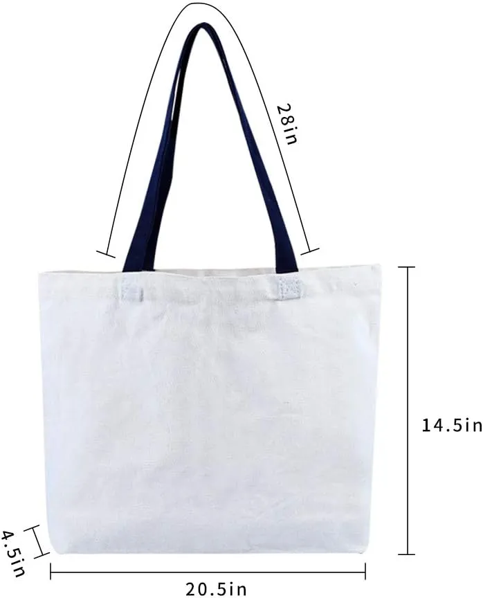 Azuca Large Canvas Bag Grocery Tote Beach Shopping 12 oz Multi Purpose Washable - 20.5 x 14.5 x4.5 inch, 5 Pack