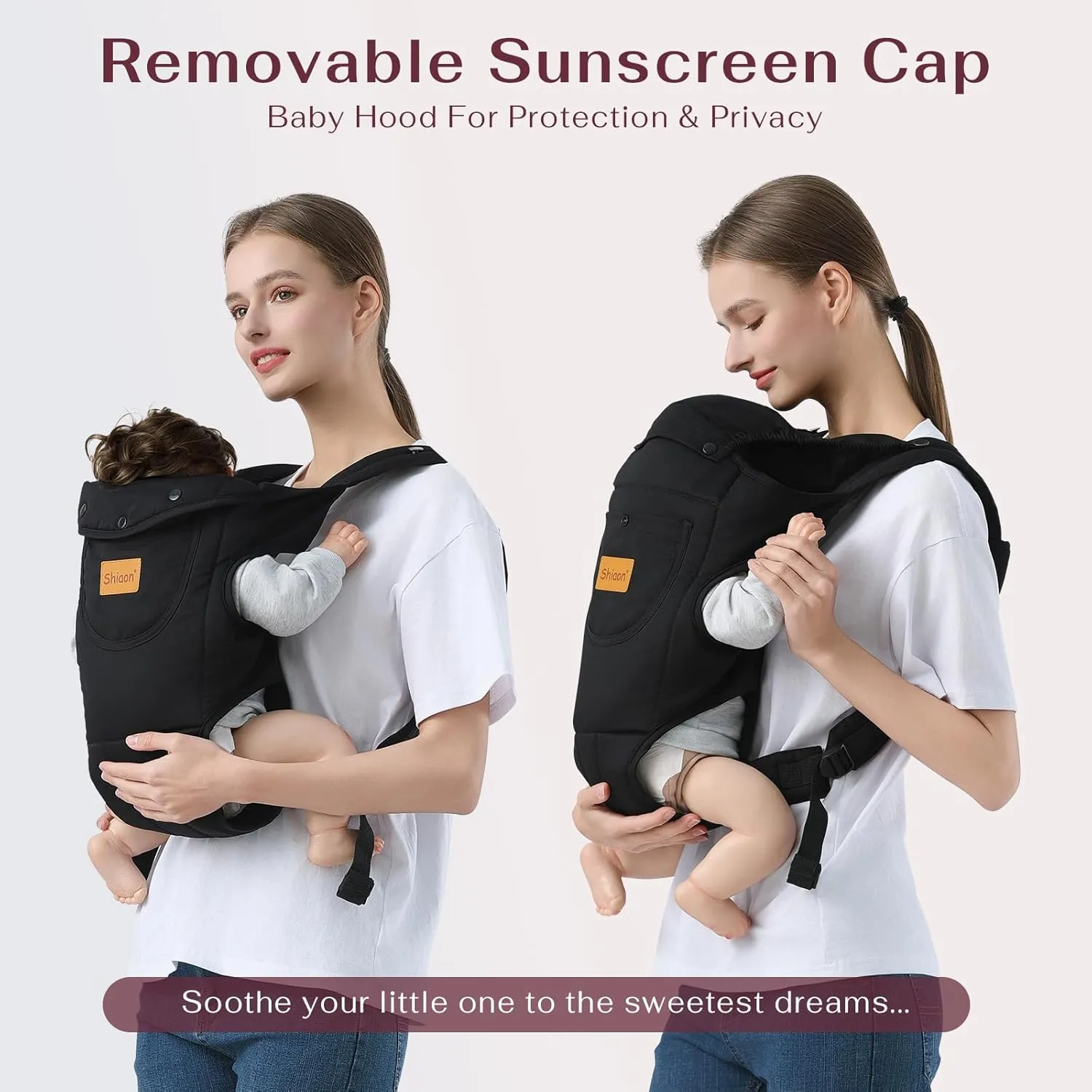 Baby Carrier Newborn to Toddler(7-30lbs), Toddler Carrier Baby Holder Carrier with Adjustable Shoulder Strap, Chest Carriers, Black