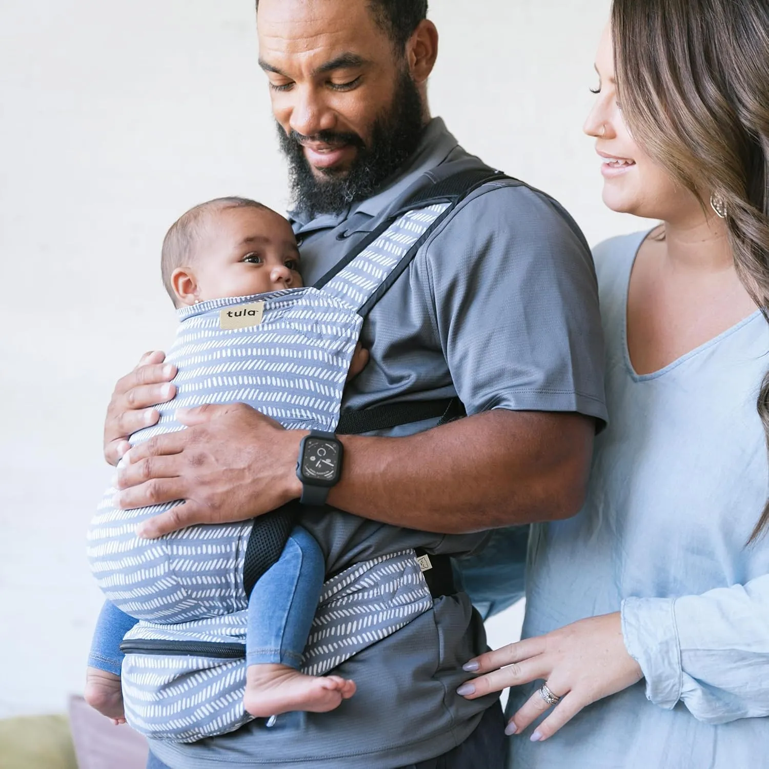 Baby Tula Lite Compact Baby Carrier, Ultra Compact and Lightweight, Travel, Convenient Carry Pouch, Ergonomic and Multiple Posisitions for 12-30 pounds, Beyond