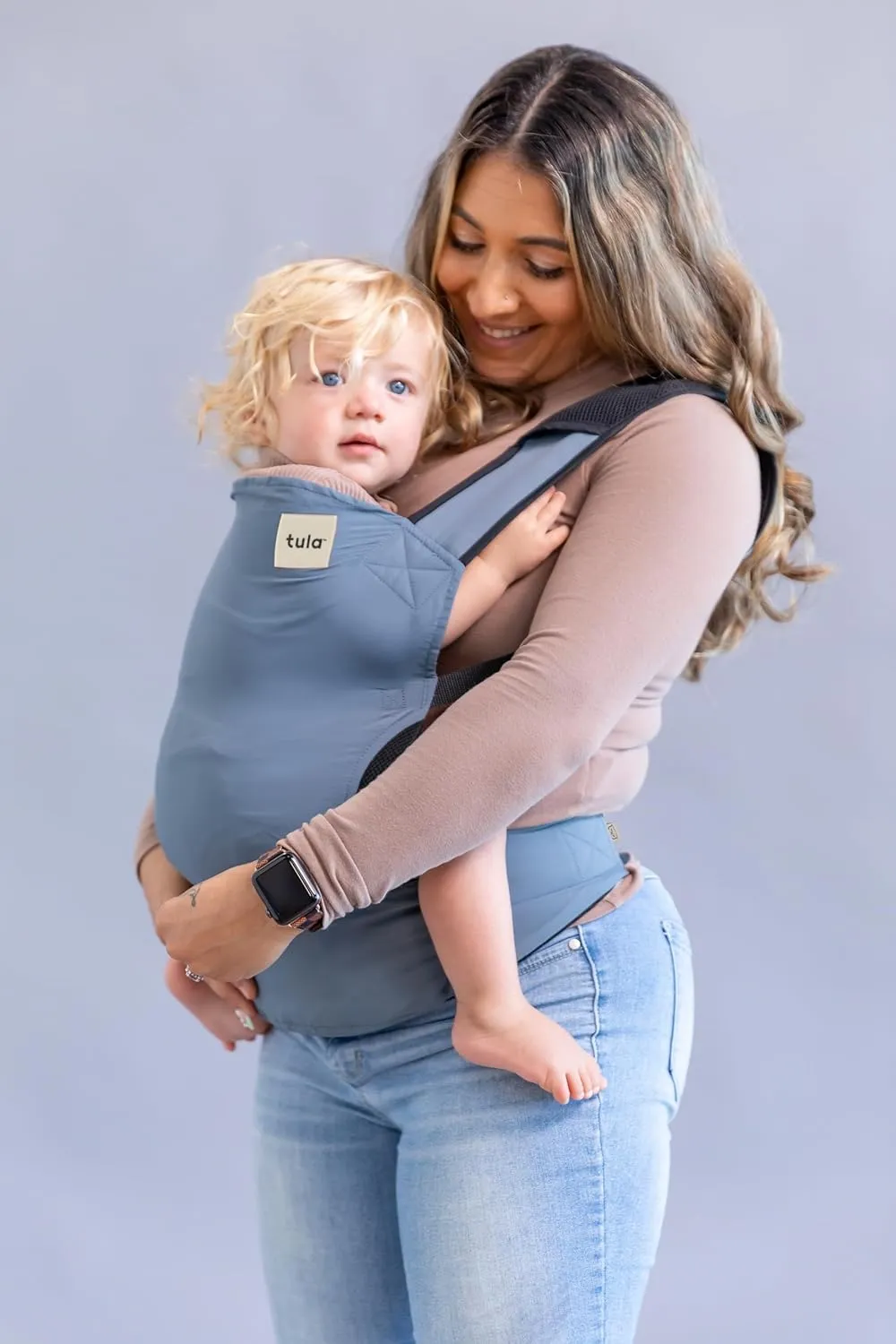 Baby Tula Lite Compact Baby Carrier, Ultra Compact and Lightweight, Travel, Convenient Carry Pouch, Ergonomic and Multiple Posisitions for 12-30 pounds, Slate
