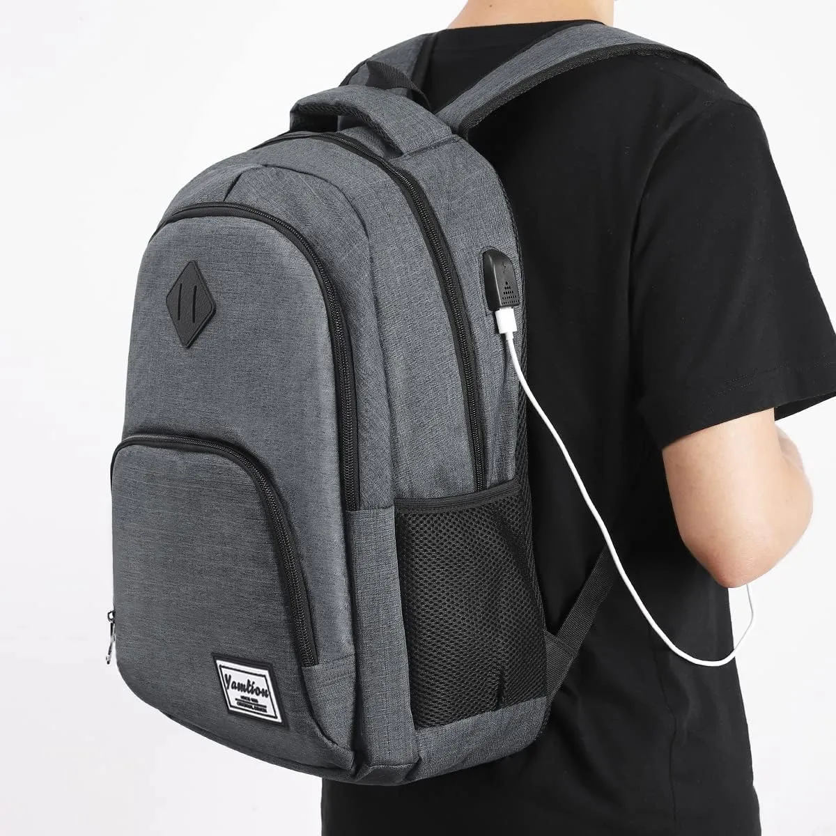 Backpack for Men and Women,School Bookbag for Teenager,15.6 inch Computer Backpack with USB Charging port for Business Work College Travel Trip