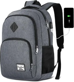 Backpack for Men and Women,School Bookbag for Teenager,15.6 inch Computer Backpack with USB Charging port for Business Work College Travel Trip