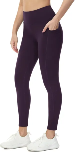 baleaf Fleece Lined Leggings Women Water Resistant 25" Petite Winter Warm Legging Thermal Running Tights Yoga Hiking Pants Purple S