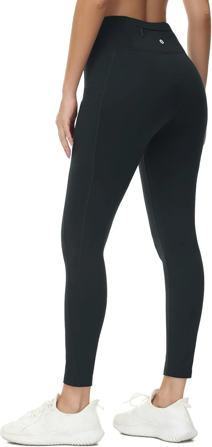 baleaf Women's Fleece Lined Leggings Water Resistant Thermal Winter Warm Tights High Waisted with Pockets Running Gear