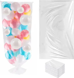 Balloon Transport Bags 8 Pack - 98.4"x59" Heavy-Duty Reusable Clear Plastic Bags for Large Inflated Balloons, Balloon Arch Storage, Party Decoration Supplies