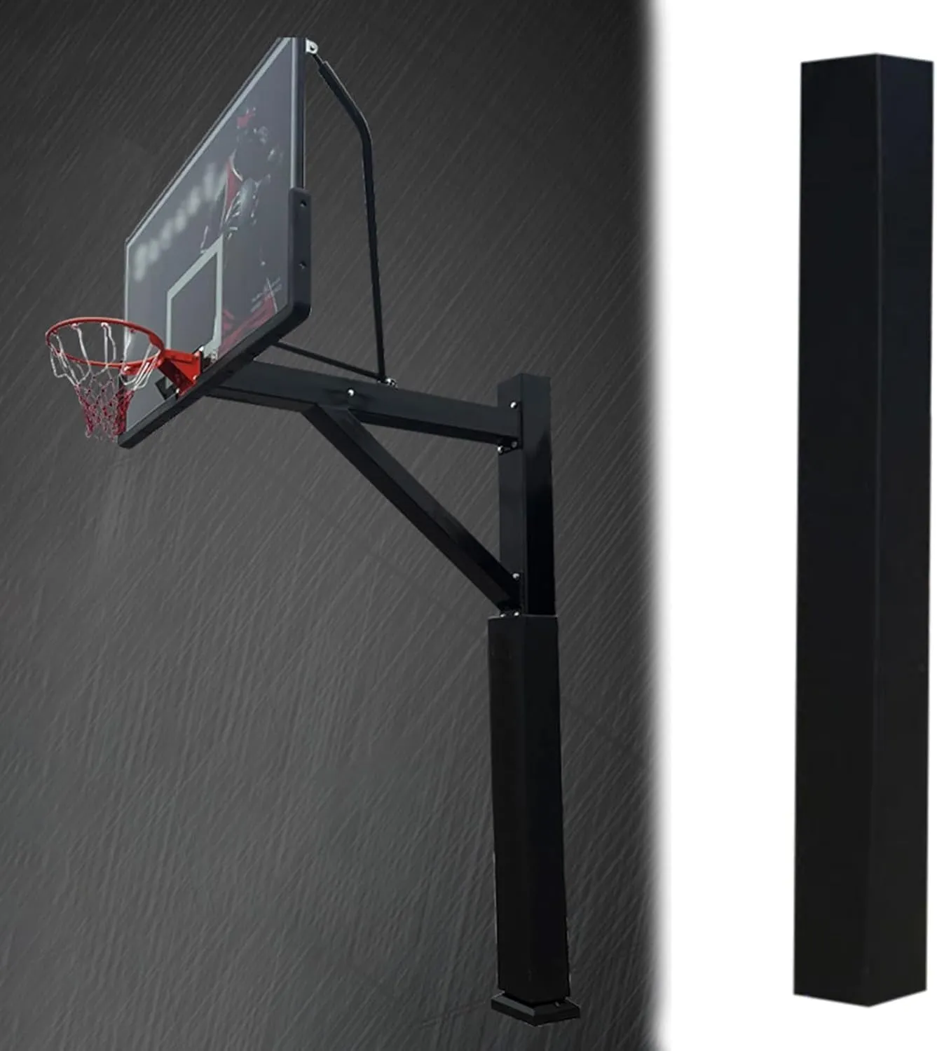 Basketball Square Pole Pad Universal, Heavy Duty Basement Pole Padding Wrap Around for College/Gym/Courtyard, Shock Absorbing Garage Post Protective Pads