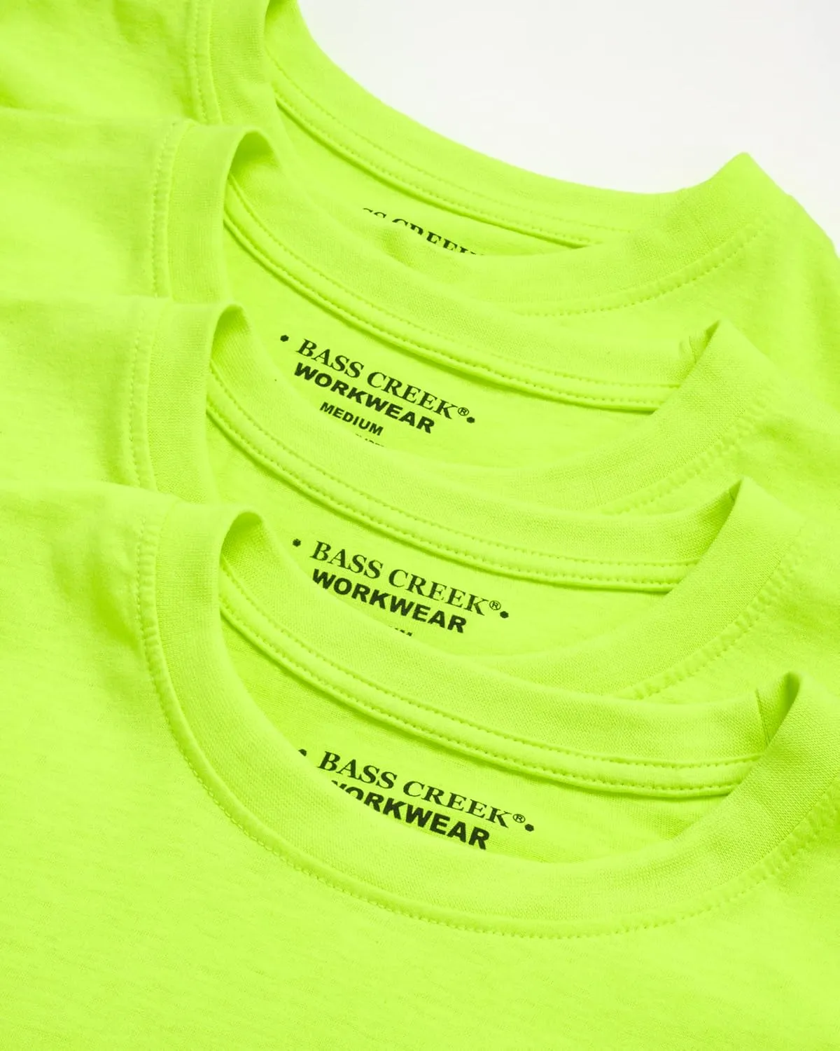 Bass Creek Outfitters Men's Short Sleeve Hi Vis Shirts - 4 Pack Construction Safety Workwear High Visibility Shirts for Men
