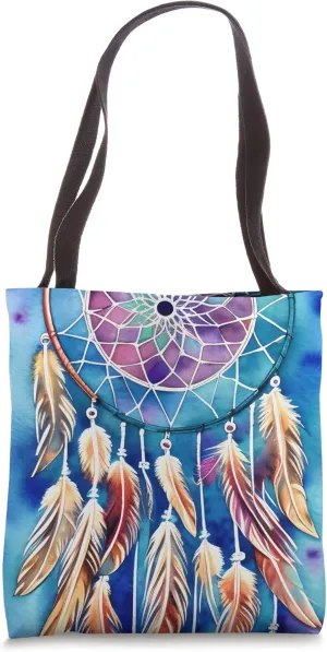 Batik Optics Feather Dreamcatcher Tote Bag