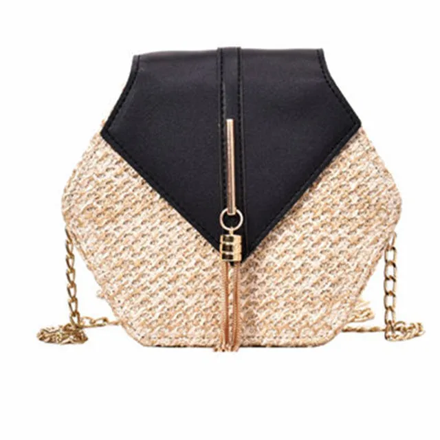 Beach Hexagon Summer Bohemia New Straw leather Extensive catalog Bag Shoulder Bag Style Handmade Fashion Women Woven Circle Handbag Rattan Mulit Unique collection