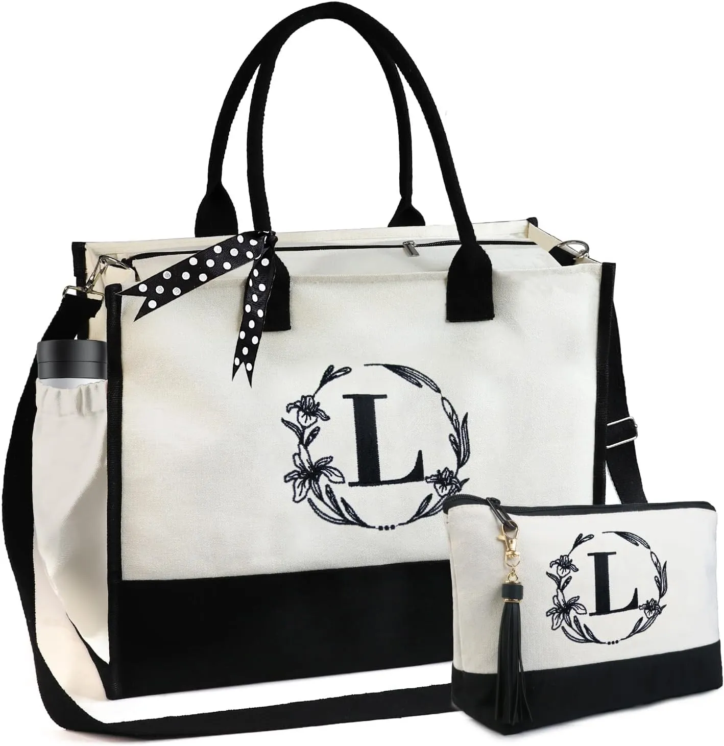 BeeGreen Personalized-Tote-Bag-for Women Mom Teacher Friends Sister Gift Bags with Comestic Bag