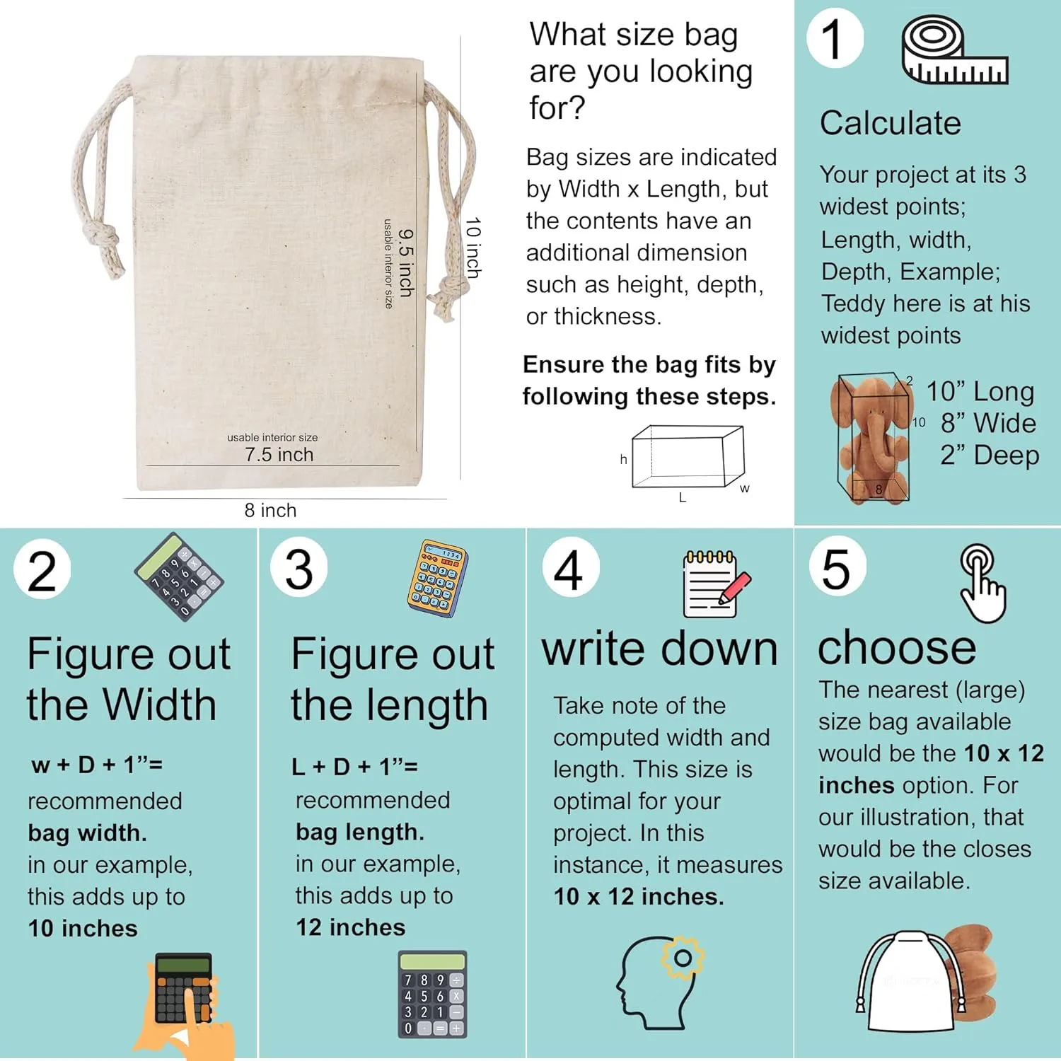 BigLotBags Premium Cotton Muslin Bags, 100% Organic Cotton with Single Drawstring. Premium Quality Reusable Eco-Friendly Natural Muslin Bags. (25, 2x3 Inches)