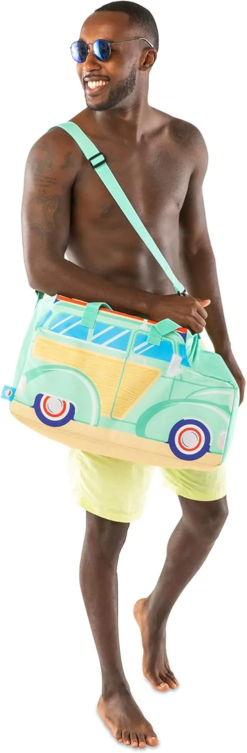 BigMouth Inc Large Insulated Cooler Bag, Reusable Travel Bag with Adustable Straps, Cute Collapsible Food Tote for Picnic Pool Beach