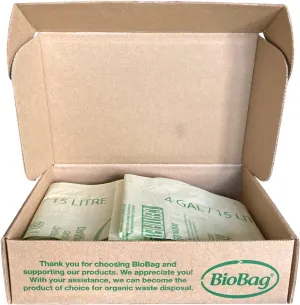 BioBag (Made In USA) The Original Compostable Food Scrap Bags, 100% Compostable Certified (Mulitple Sizes) (4 Gallon/75 Count)