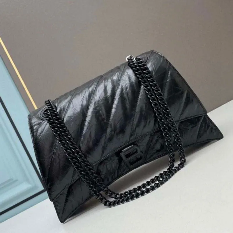 Black Bag Women's Soft Affordable shipping Chain Crush Consistent quality ESMEE in -