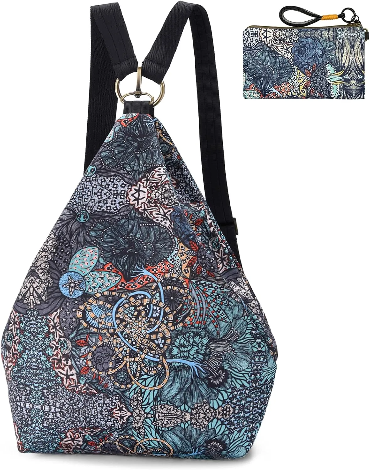 Black Butterfly Premium Backpack for Women, Bohemia Style Fashion Casual Daypack Backpack, Small Backpack Purse (69-grey plus)