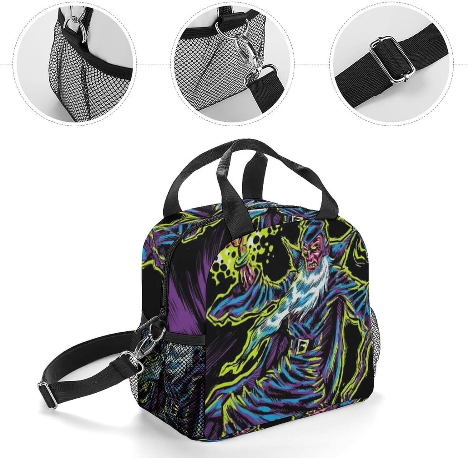 Blacklight by Evil Witch Adjustable Shoulder Strap Insulated And Leak Proof Premium Lunch Bag Unisex