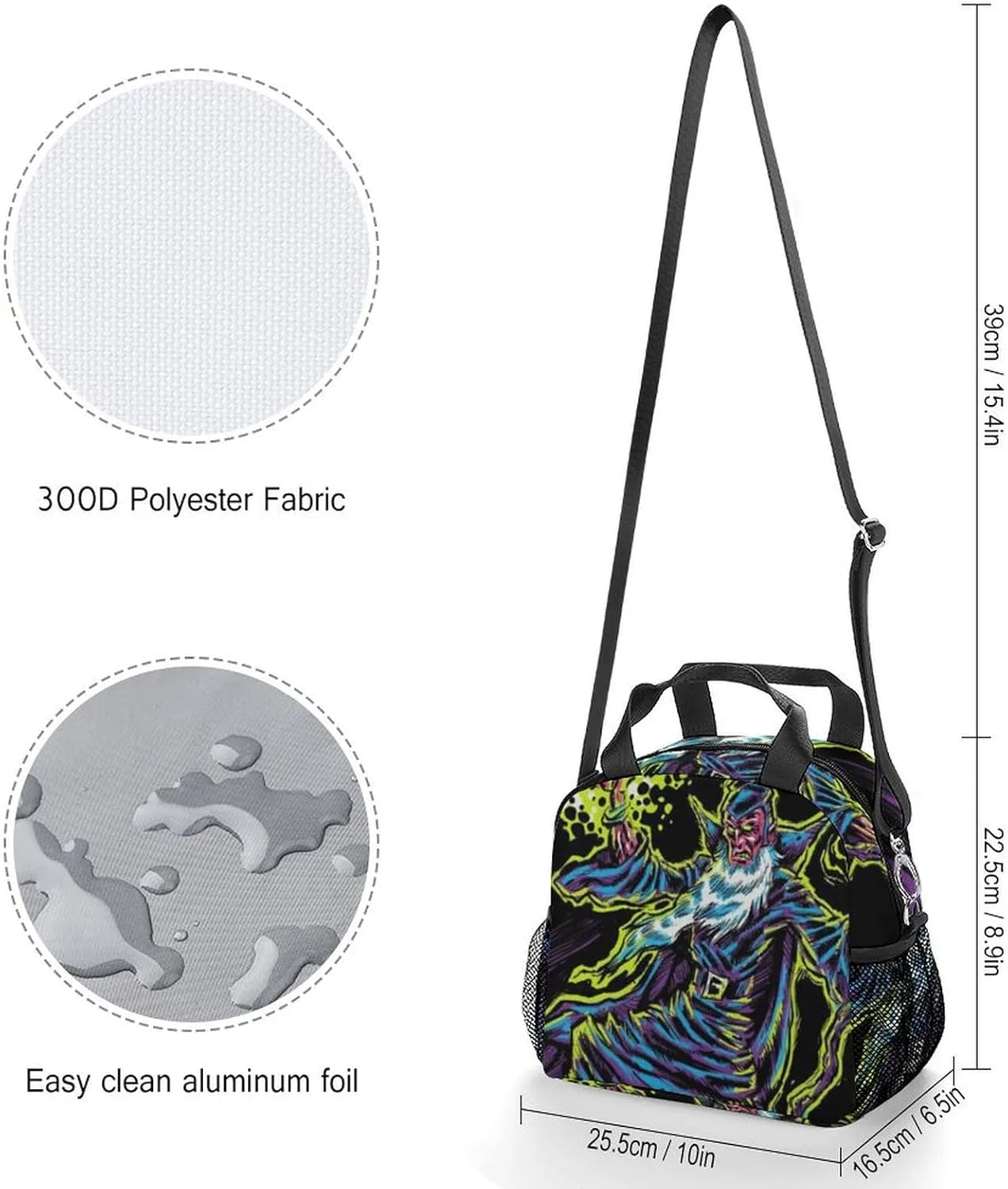 Blacklight by Evil Witch Adjustable Shoulder Strap Insulated And Leak Proof Premium Lunch Bag Unisex