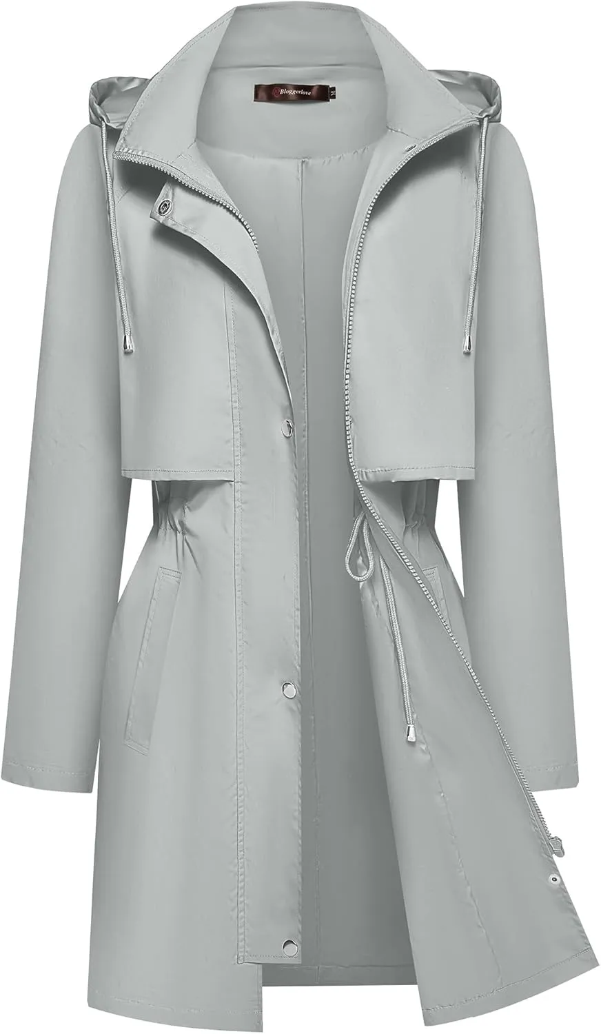 Bloggerlove Rain Jacket for Women Waterproof with Hood Trech Coat for Women Lightweight Raincoats Packable Windbreaker