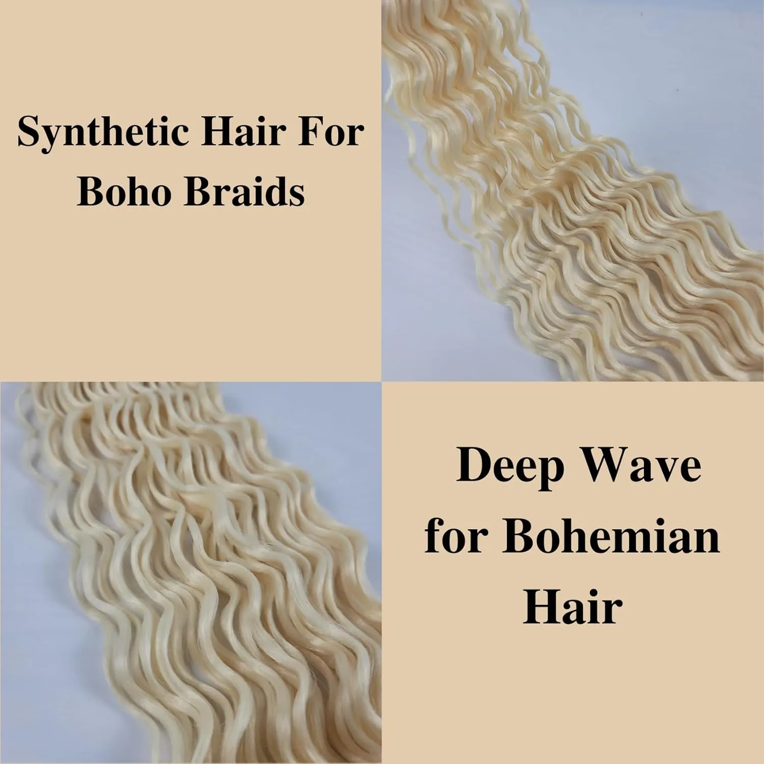 Blonde Braiding Hair Pre stretched 613 Boho Braids Prestretched Braiding Hair for Bohemian Hair Ez Braid Micro Braiding Hair Synthetic Curly Deep Wave Braids