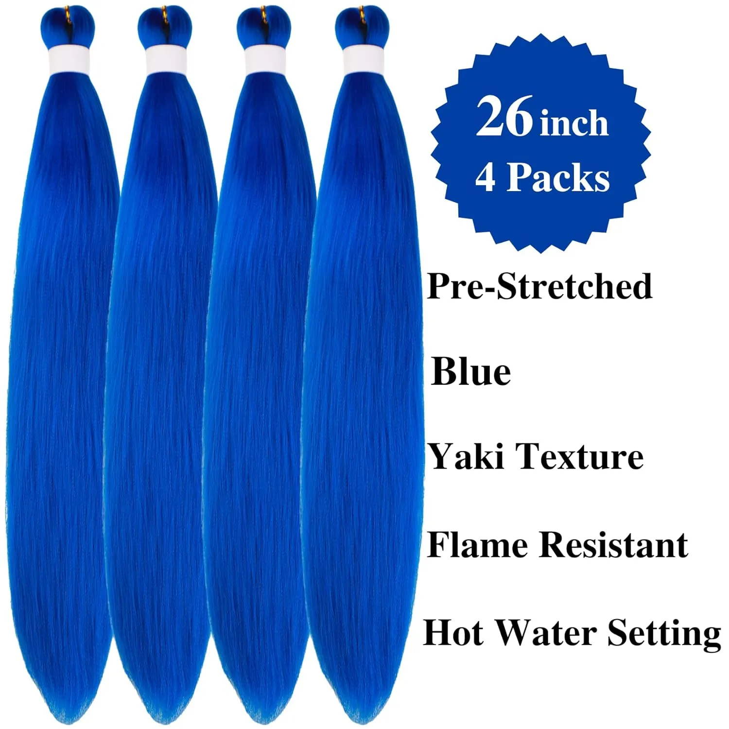 Blue Braiding Hair Pre stretched Curly Ocean Wave Crochet Braids Prestretched Braiding Hair Extensions Hypoallergenic Ez Braid Synthetic Knotless Yaki