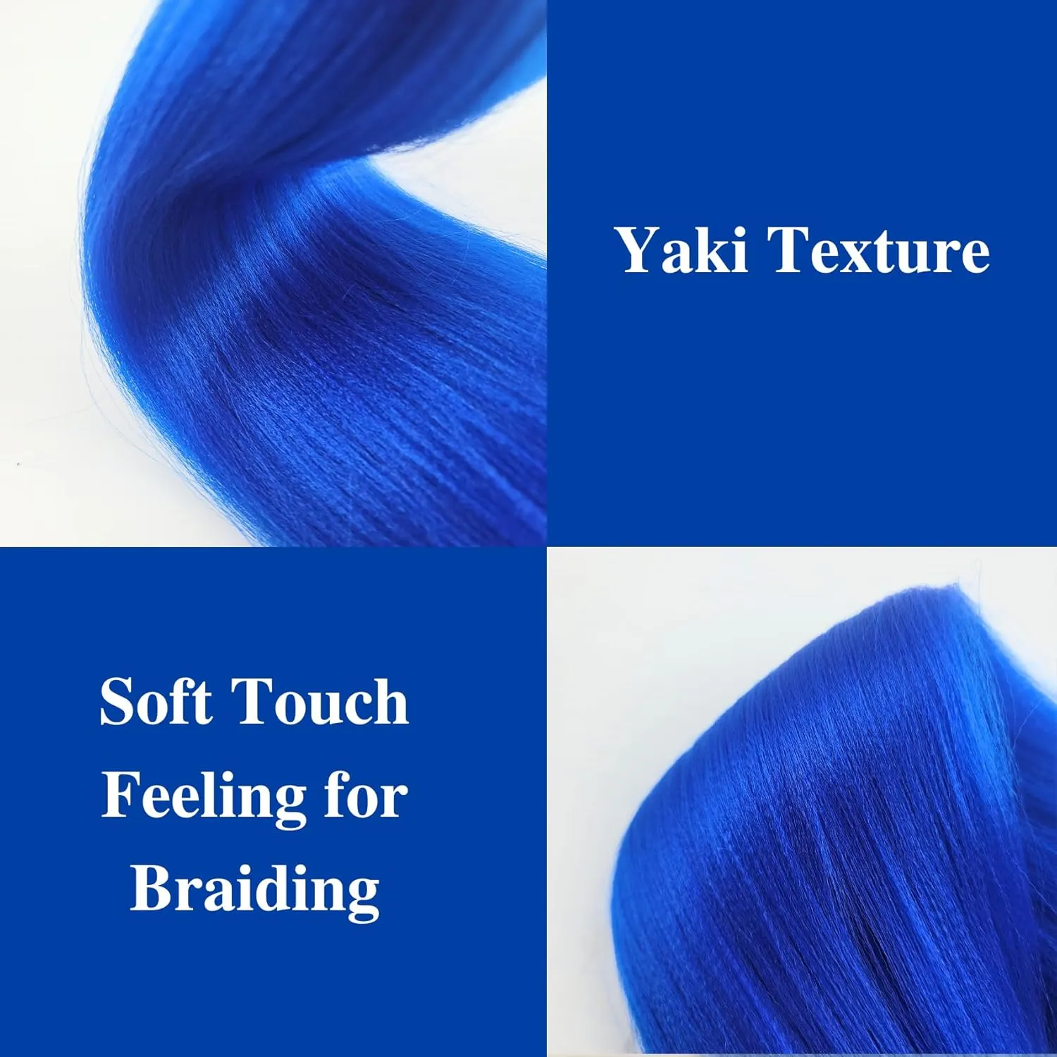 Blue Braiding Hair Pre stretched Curly Ocean Wave Crochet Braids Prestretched Braiding Hair Extensions Hypoallergenic Ez Braid Synthetic Knotless Yaki