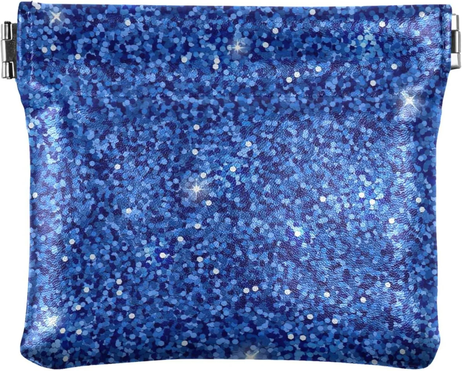 Blue Glitter Shimmer Custom Coin Purse Holder Women Leather Animal Print Squeeze Card Change Purse for Coin