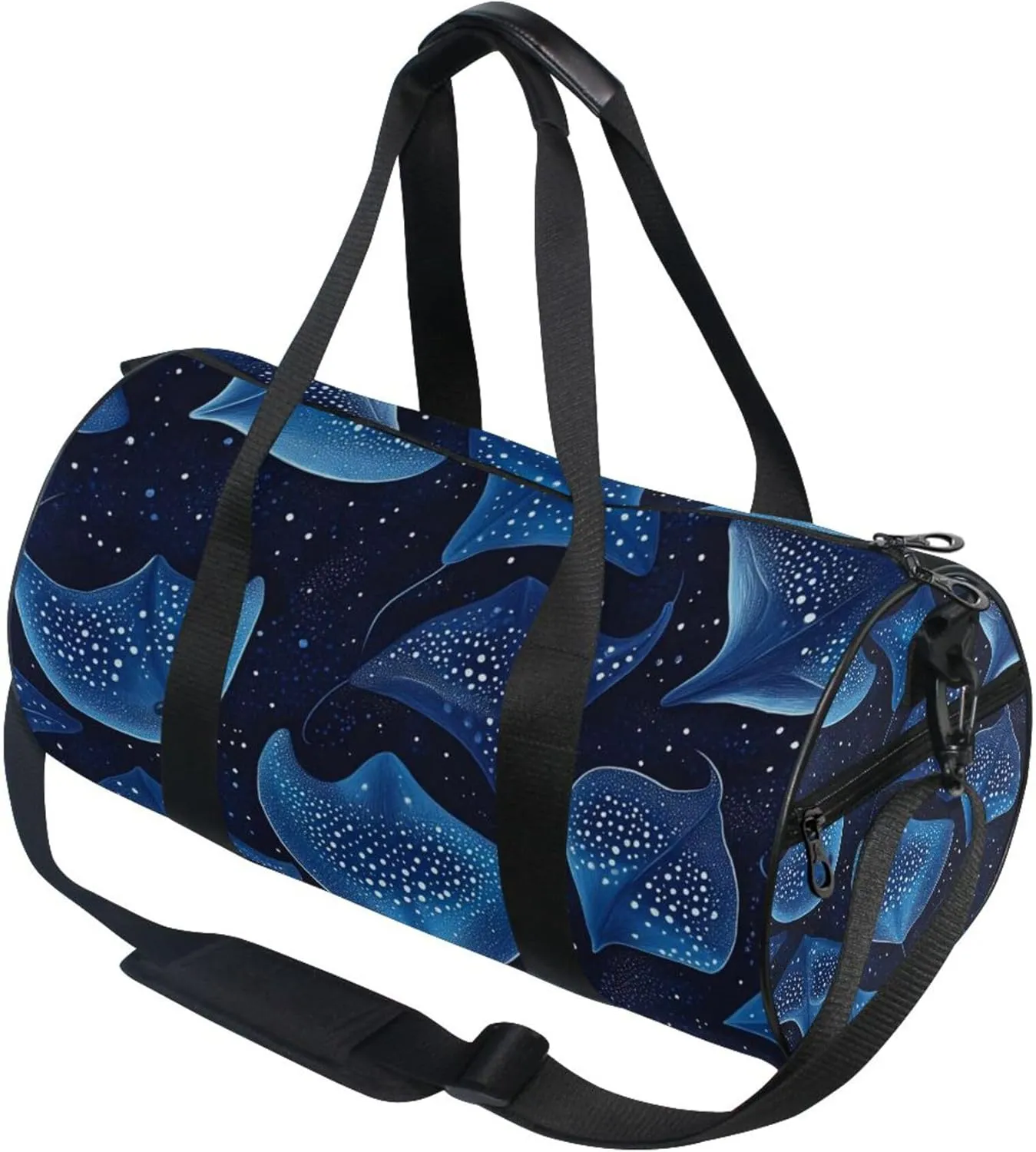 Blue Stingray Fish Gym Duffle Bag Women Men Sports Fitness Bag for Travel Workout Gymnastics Dance Ballet