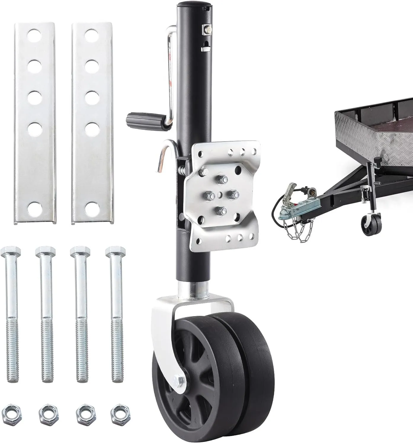 Boat Trailer Jack with Wheel | 8inch Heavy Duty Single Wheel Boat Lift - 2000lb Bolt- Trailer Tongue Jack, Utility Trailer Jack Wheel for Boat