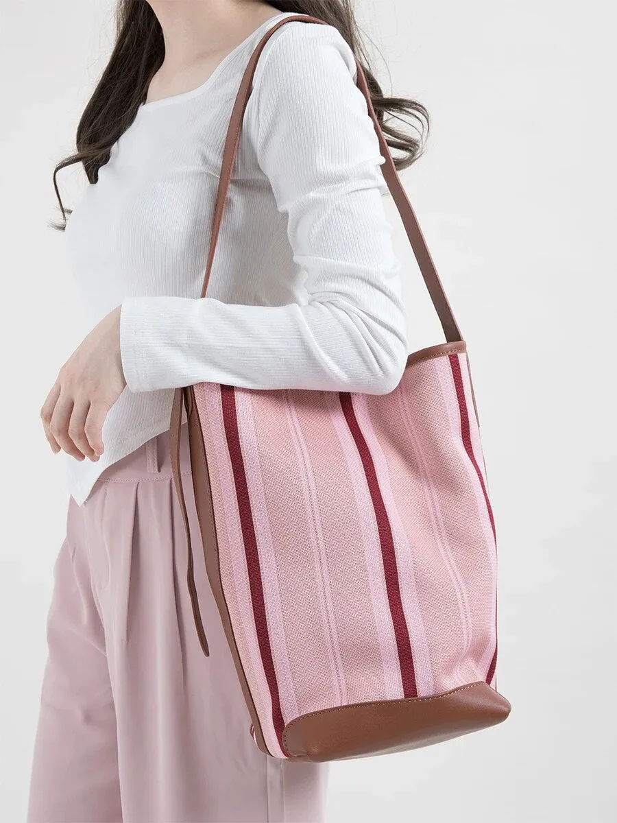 Bohemi Striped Bucket Shoulder Bag