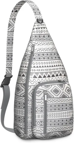 Bohemian Crossbody Bag Daypack for Women Men Lightweight Vintage Tribal Waterproof Sling Bag Backpack Hiking Cycling Sports