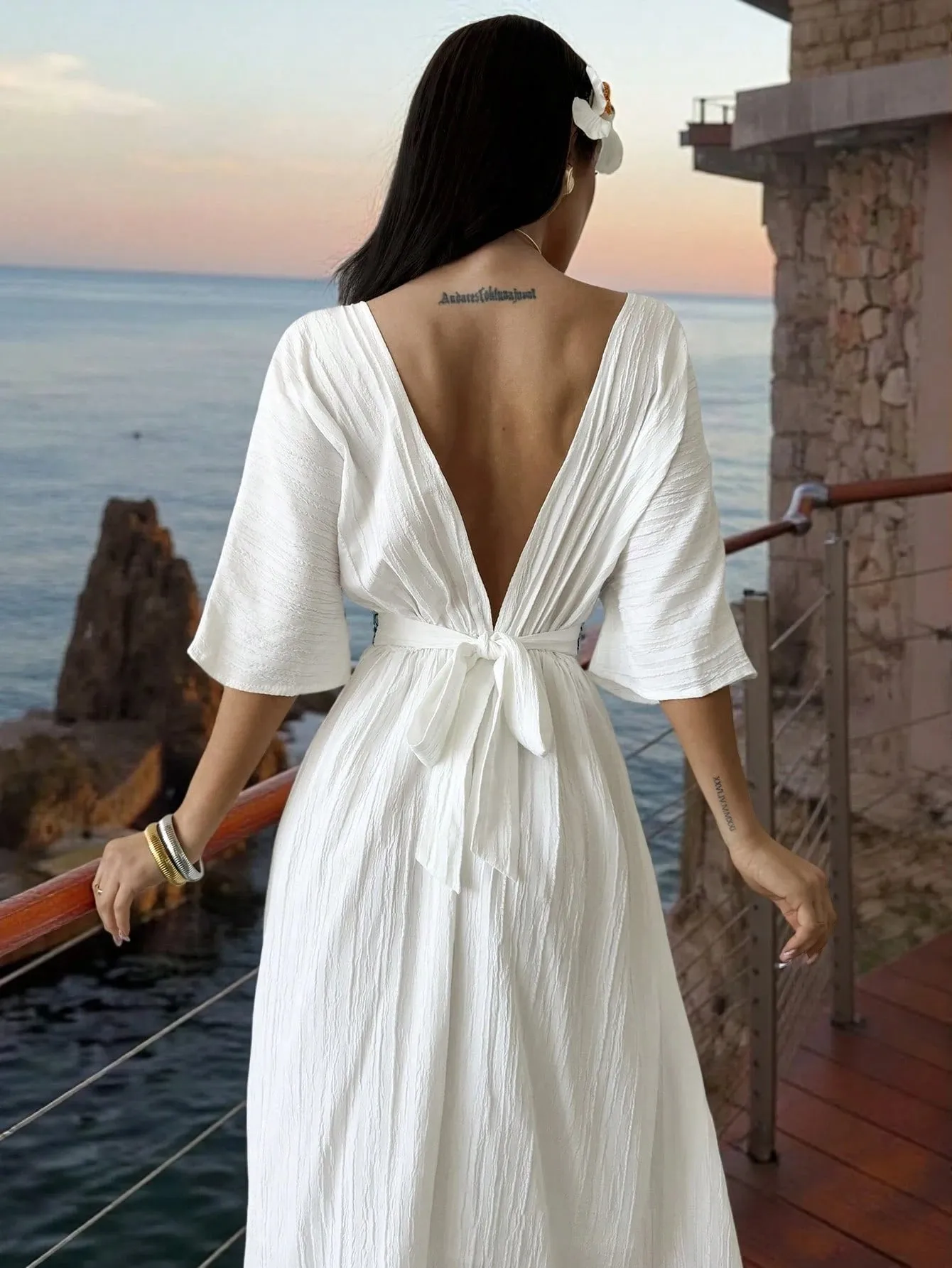 Bohemian Firerie request) White (Available Flawless Women's V-Neck Problem-free return upon
