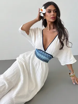 Bohemian Firerie request) White (Available Flawless Women's V-Neck Problem-free return upon