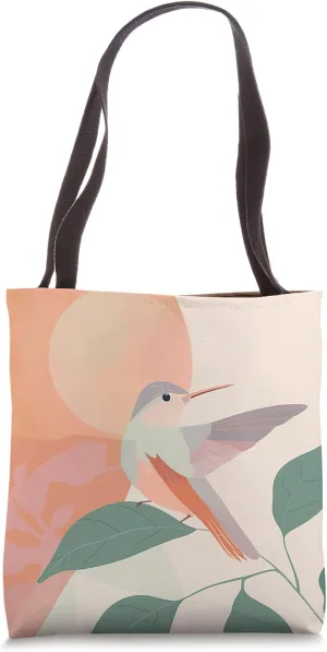 Bohemian Floral Bird Warm Pastel Canyon Wren Tote Bag