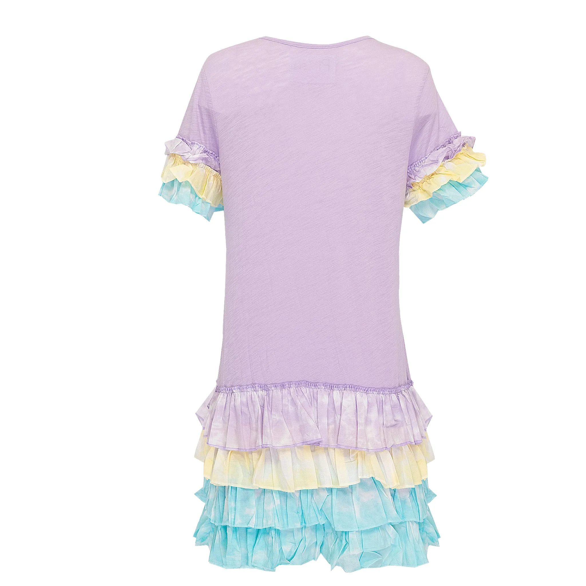Bohemian Ruffle Dress Lilac - Ruffle Sleeve T-Shirt Dress Tulip