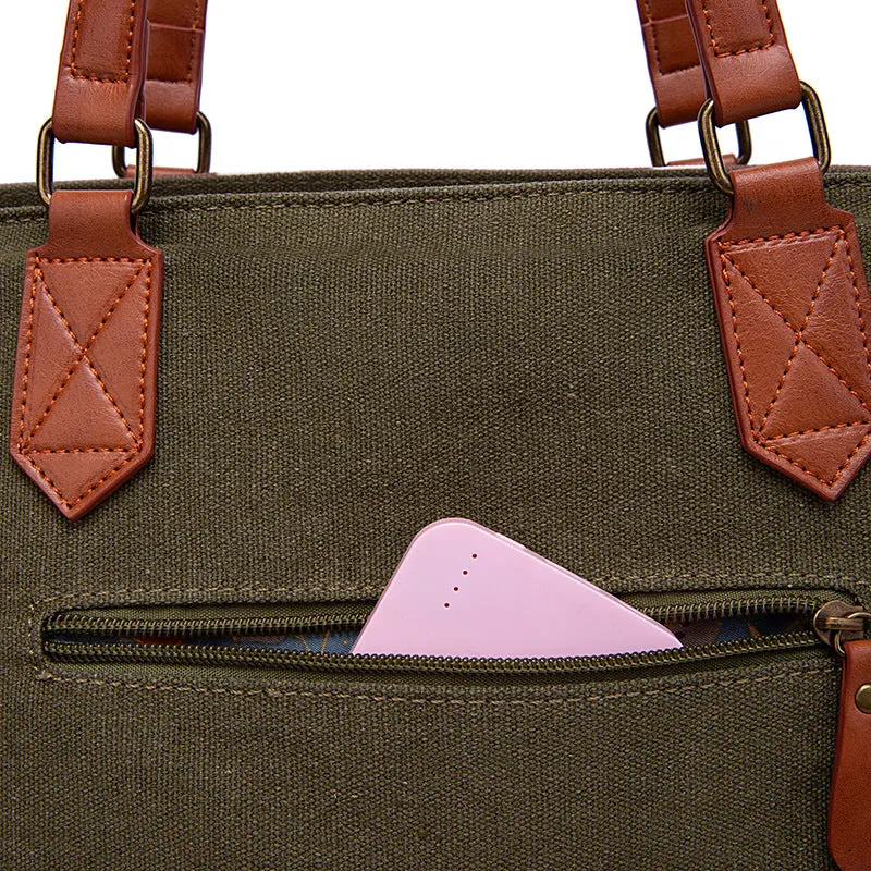 Bohemian Striped Canvas Embroidery Tote