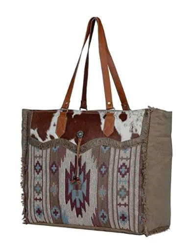 Bohemian Striped Canvas Embroidery Tote
