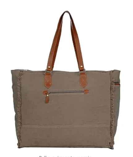 Bohemian Striped Canvas Embroidery Tote
