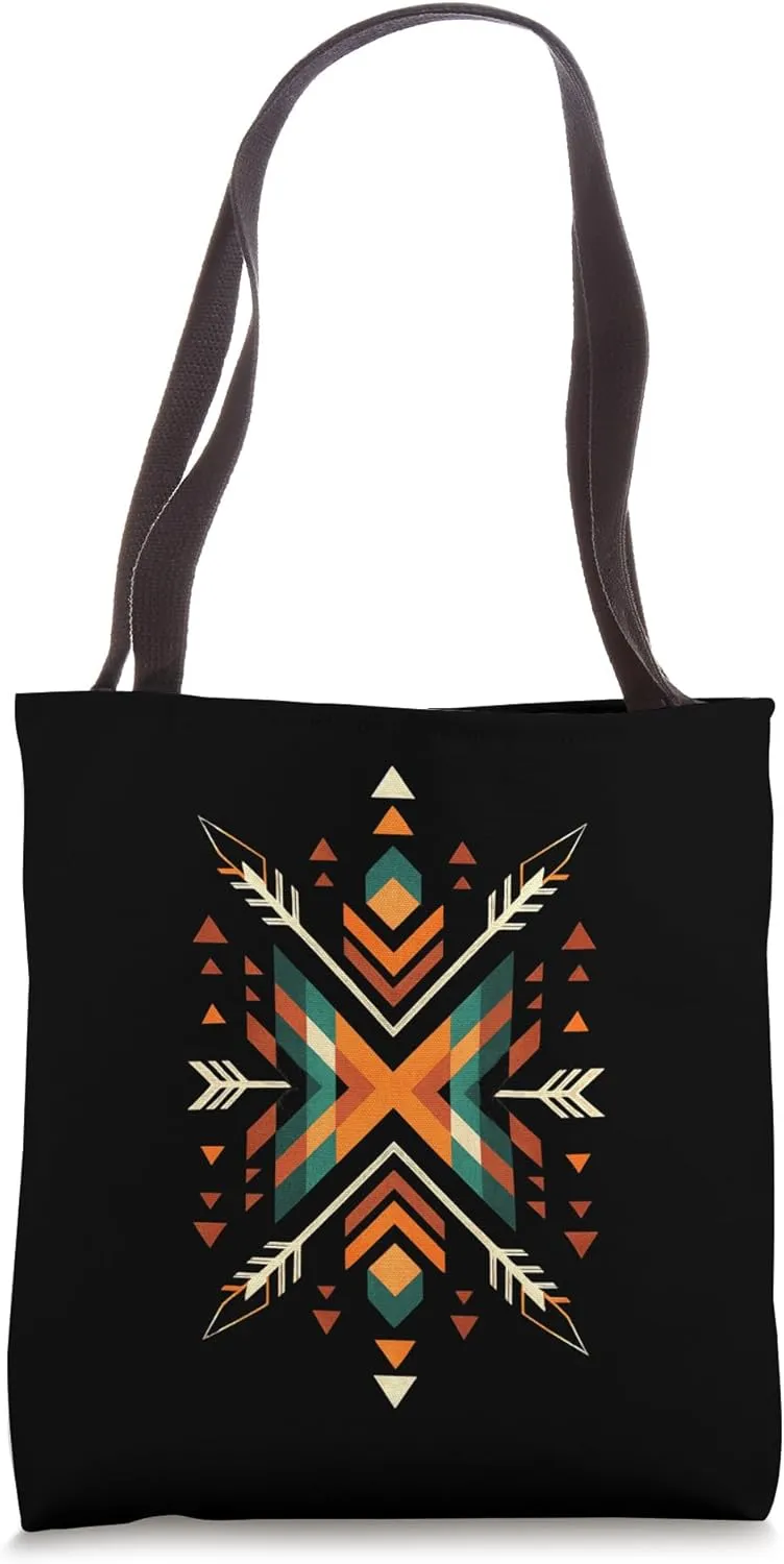 Boho Aztec Sacred Geometry Arrows Tribal Art Tote Bag