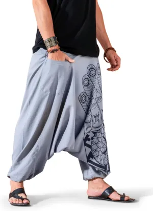 Boho Pants Elastic Ankle Harem for Men, Oversized Exercise Pajama Jogger Loose Boho Aladdin Pant