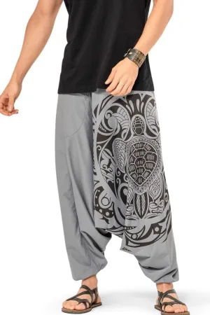 Boho Pants Elastic Ankle Harem for Men, Oversized Exercise Pajama Jogger Loose Boho Aladdin Pant