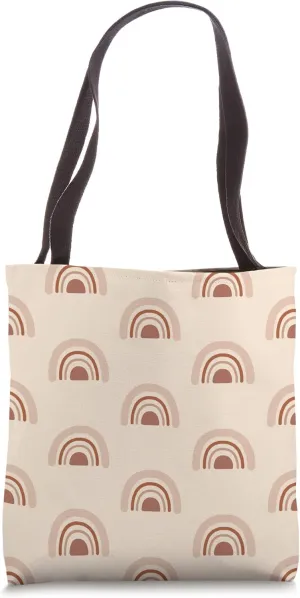 Boho Repeating Rainbow Pattern In Neutral Terracotta Colors Tote Bag