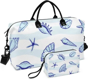Bolaz Duffle Bag for Travel-Blue Shells Pattern， Easy Update Large Magnectic Sticker Refrigerator Magnets Decor Wash Machine Magnet Decals23"x26"