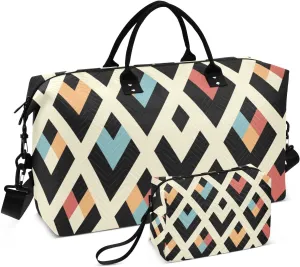 Bolaz Duffle Bag for Travel-Colorful Geometry Print ， Easy Update Large Magnectic Sticker Refrigerator Magnets Decor Wash Machine Magnet Decals23"x26"
