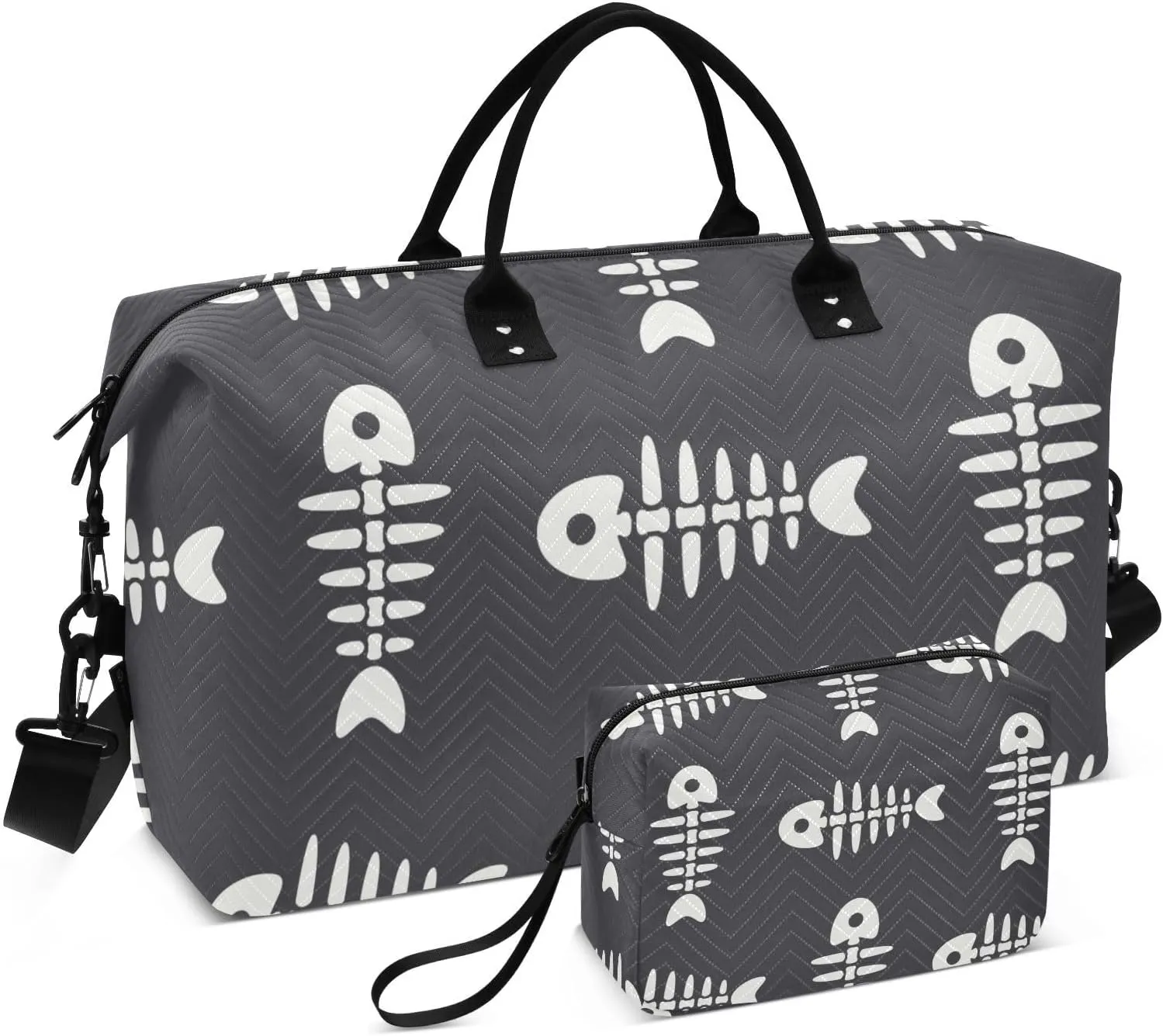 Bolaz Duffle Bag for Travel-Fish Pattern on Black， Easy Update Large Magnectic Sticker Refrigerator Magnets Decor Wash Machine Magnet Decals23"x26"