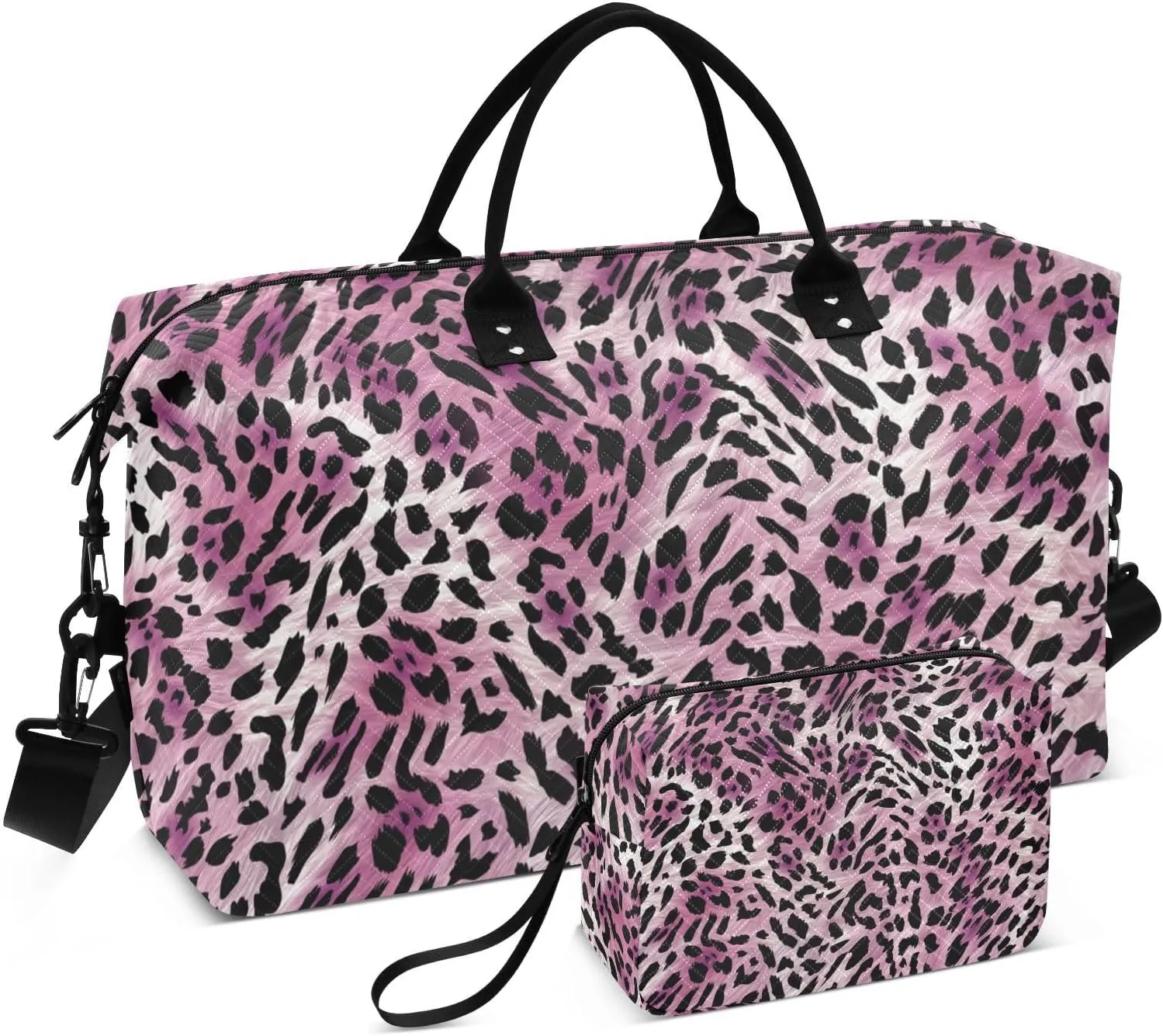 Bolaz Duffle Bag for Travel-Pink Leopard Print， Easy Update Large Magnectic Sticker Refrigerator Magnets Decor Wash Machine Magnet Decals23"x26"