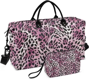 Bolaz Duffle Bag for Travel-Pink Leopard Print， Easy Update Large Magnectic Sticker Refrigerator Magnets Decor Wash Machine Magnet Decals23"x26"