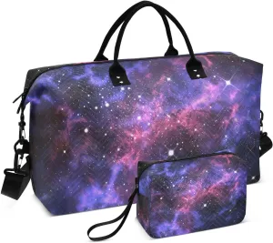 Bolaz Duffle Bag for Travel-Universe Galaxy14-Weekender Overnight Bag with Wet Pocket for Women，Large Carry On Airport Bag with Toiletry Bag
