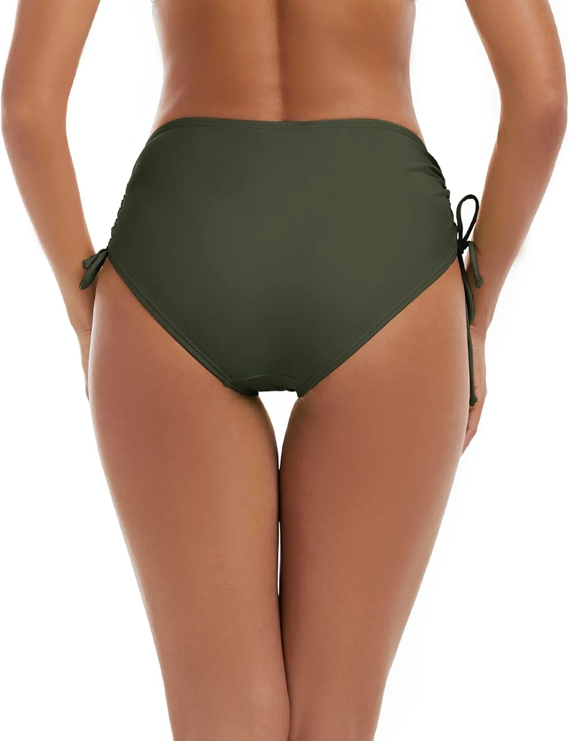 Bonneuitbebe Women's Bikini Bottoms Full Coverage Swim Bottoms Mid Waisted Swimsuit Bathing Suit Bottom